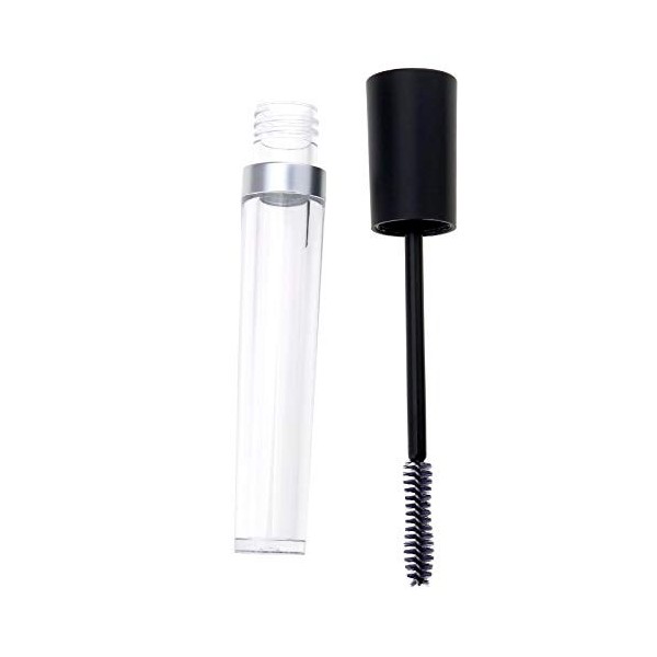 Lot de 2 tubes vides de 8 ml pour mascara, sérum pour sourcils, 2 flacons de 7 ml pour eye-liner avec inserts en caoutchouc e