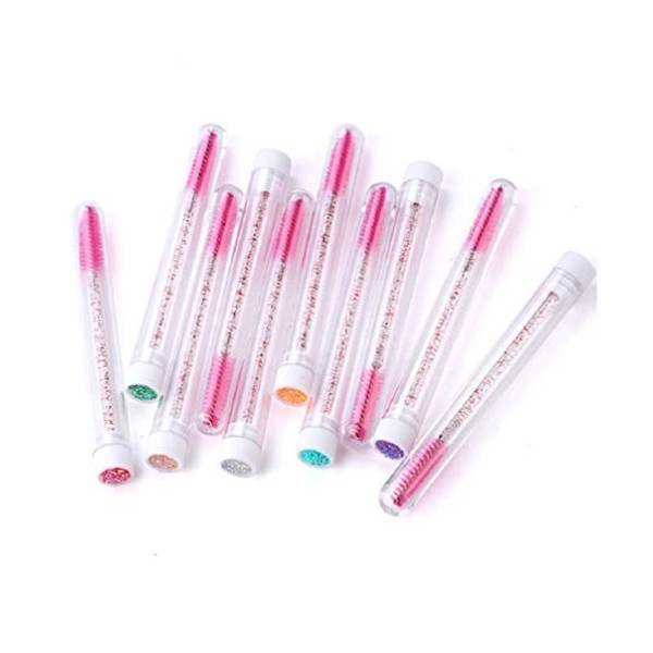 FRCOLOR Lot de 10 flacons de mascara vides avec pinceau à cils, bouteille rechargeable vide, récipient cosmétique, portable, 