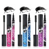 Kit mascara et eye-liner en fibre de soie 4D, RoseFlower 3 Pièces Mascara à cils en fibre de soie noire imperméable et anti-t