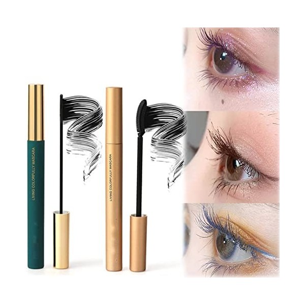 QINGHON Magic Color Skinny Mascara, Magic Mascara with Silk Fibers, Waterproof Long-Lasting Non-Smudge Black 