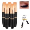 4D Waterproof Silk Fiber Thick Lengthening Mascara, Magic Mascara 24 Hours Long Lasting, Waterproof Long Lasting Mascara, Bla