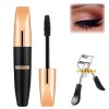 4D Waterproof Silk Fiber Thick Lengthening Mascara, Magic Mascara 24 Hours Long Lasting, Waterproof Long Lasting Mascara, Bla