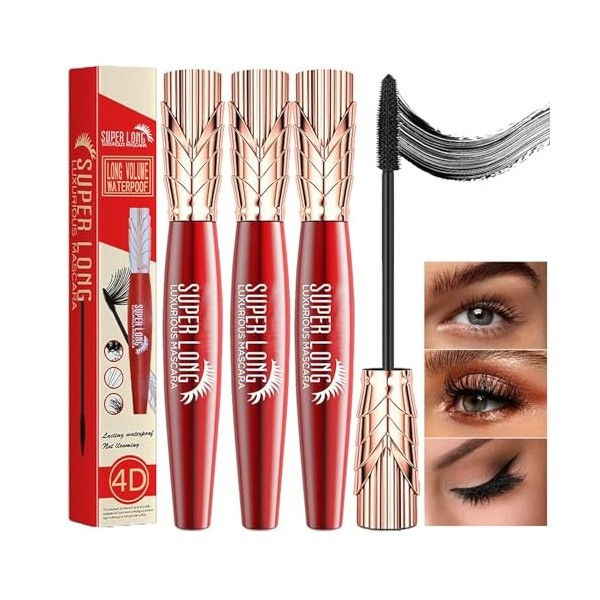 Yanquina Super Long Mascara, Yanquina Mascara - Super Long Luxurious Mascara, 4D Waterproof And Sweat Proof Mascara 3pcs 