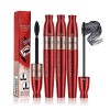 4D Lengthening Curling Mascara, 2 In 1 Black Mascara Double Headed, Waterproof Mascara 4D Silk Fiber Eyelash Mascara, Non Smu