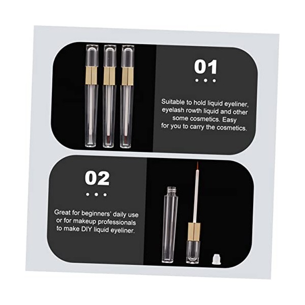 Beatifufu 6Pcs Tube Rechargeable Pratique Cils Créatif ML Réutilisable avec Eyeliner Flacons DÉchantillon Petite Pointe Masc