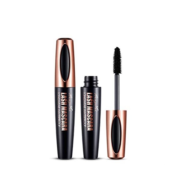 XUNCHUNG 2pcs 4D Mascara imperméable Fibres étanche Cils Mascara, Mascara Noir Volume et Longueur for Les Yeux cosmétiques