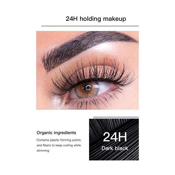 XUNCHUNG 2pcs 4D Mascara imperméable Fibres étanche Cils Mascara, Mascara Noir Volume et Longueur for Les Yeux cosmétiques