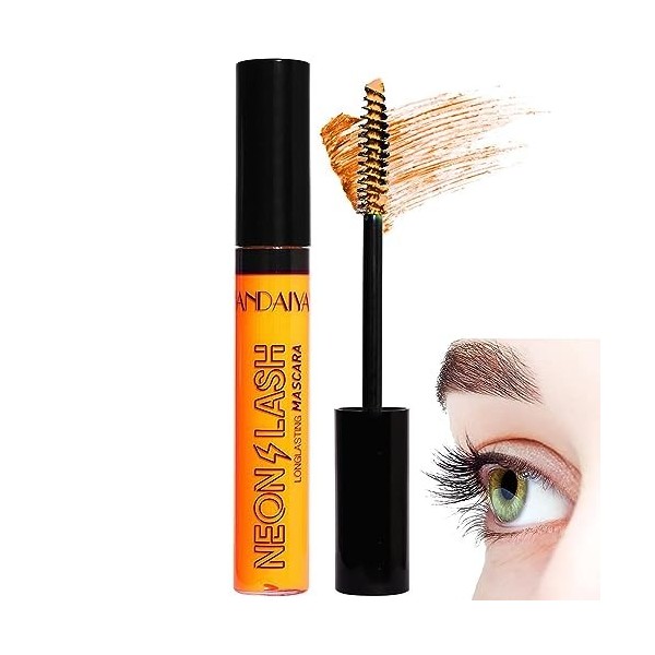 Mascara Coloré Volume et Longueur,Mascara longueur volume fluorescent imperméable - Mascara dcils liquides lavables au néon,