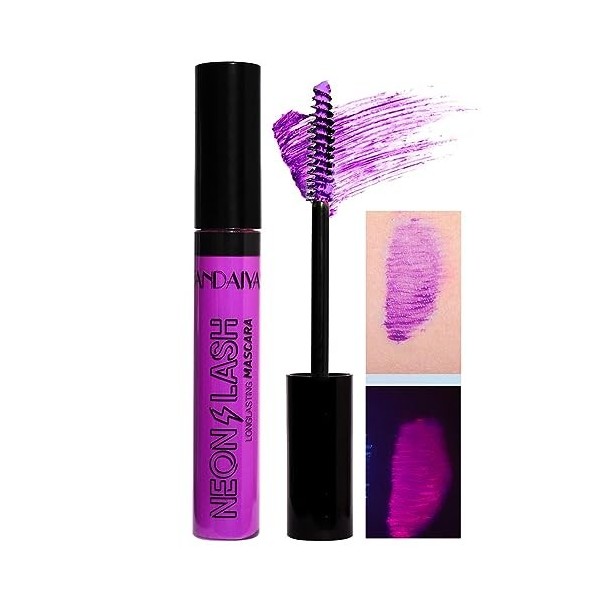 Mascara imperméable coloré - Maquillage de longueur des yeux intense fluorescent coloré imperméable | Outil de maquillage des