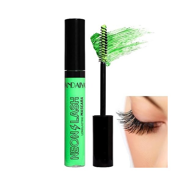 Mascara imperméable coloré - Maquillage de longueur des yeux intense fluorescent coloré imperméable | Outil de maquillage des