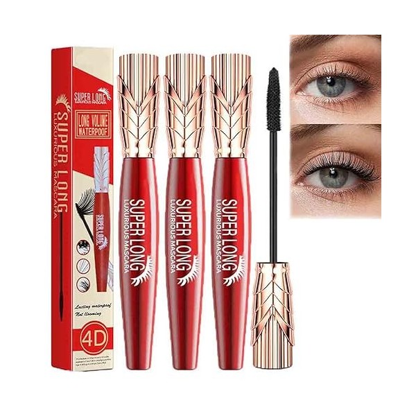 Yanquina Mascara,Yanqina Super Long Mascara-Long Curling Hold Makeup Mascara,4DStereo Luxurious Mascara,Instant Volumizing Ma