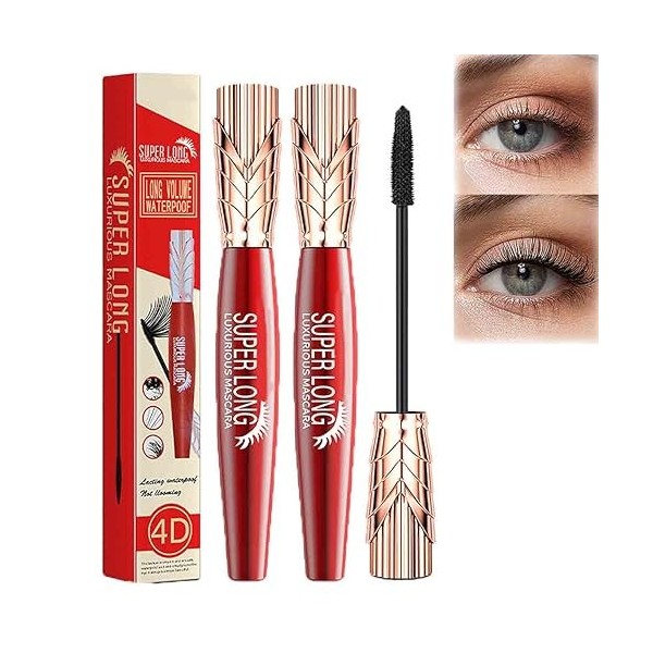 Yanquina Mascara,Yanqina Super Long Mascara-Long Curling Hold Makeup Mascara,4DStereo Luxurious Mascara,Instant Volumizing Ma