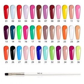 36 Couleurs UV Kit Vernis a Ongle Semi Permanent , Vernis Semi Permanent Professionnel avec 1 Pinceau De PhotothéRapie, Gel O