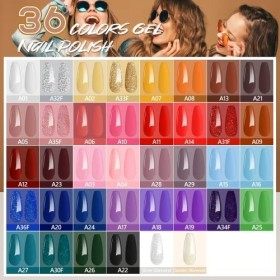 Vernis Semi Permanent 42 Pcs, Anicco Lot Vernis Gel Semi Permanent UV LED Automne Hiver Vernis à Ongles Gels Semi-permanents 