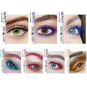 CkFyahp Ensemble de mascara coloré, mascara de cils en fibre 3D imperméable arc-en-ciel de 7 couleurs pour un maquillage des 