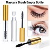 10Pcs Tube de mascara en vide avec baguette à cils, Bouteille de récipient de crème pour cils ensemble avec 10 inserts en cao