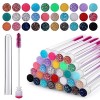 WLLHYF Lot de 60 pinceaux à mascara jetables, 30 bobines de cils jetables, 30 pinceaux de maquillage vides pour femmes et fil