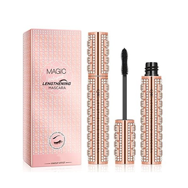 DSQXLW Mascara pour cils volume et longueur volumisent la croissance des cils, imperméable à leau, mascara en silicone doux,