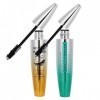 Mascara Eye Lashes Mascara Cils 3D en Fibre de Soie, 2pcs Mascara Mascara Cils Imperméables, Mascara Curling Noir Mascara Lon