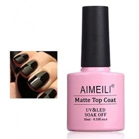 AIMEILI No Wipe Matte Top Coat Mat Vernis Gel Semi-Permanent Vernis à Ongles Manucure Soak Off UV LED Gel Nail Polish 10ML