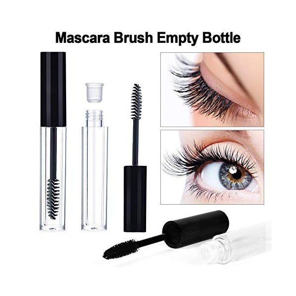 Kalolary 10 Pcs 10ML Tube De Mascara Vide Avec Baguette À Cils, Mini Bouteille De Mascara Bouteille De Crème Pour Cils Boutei