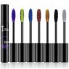 BEEXY 7 Couleur 4D Mascara Fiber Eyelash Mascara imperméable à leau de fibre de soie, Lengthening Thick Long Lasting Charmin