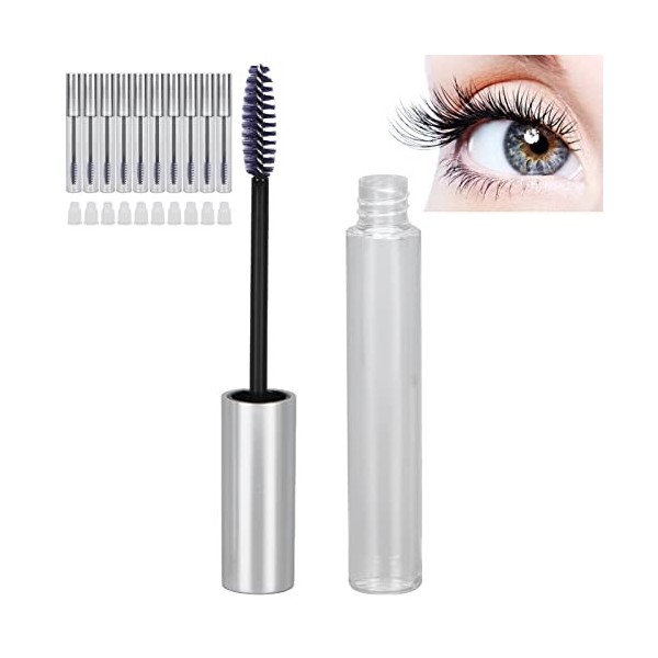 Lot de 10 Tubes de Mascara Vides avec Baguette pour Cils, Flacon de Crème pour Cils de Qualité Supérieure de 12 Ml avec Inser