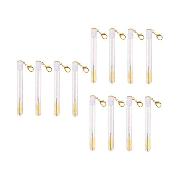 Beaupretty 12 Pcs Tube Mascara Brosse Dame Outils Brosse À Cils Jetable Porte-Clés En Cristal Cils Peigne À Sourcils Applicat