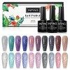 INPING Vernis Semi Permanent Pastel- 10 Couleurs Neon Printemps Dété UV Vernis à Ongles Bleu Rose Orange Rouge Jaune Or Bril