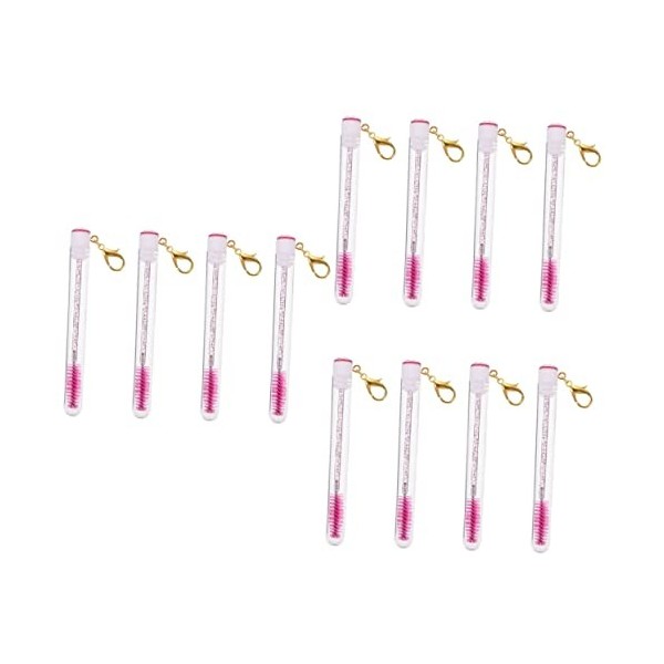 Beaupretty 12 Pcs Tube Mascara Brosse Dame Outils Brosse À Cils Jetable Porte-Clés En Cristal Cils Peigne À Sourcils Applicat