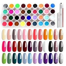 Kit Vernis Semi Permanent Gel Ongle Vernis Uv, 36 Couleurs Pour Débutants Pour La Conception Des Ongles…