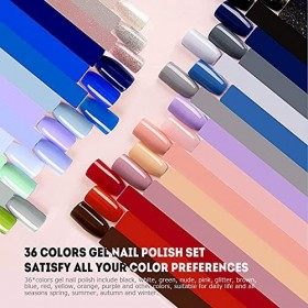 Kit Vernis Semi Permanent Gel Ongle Vernis Uv, 36 Couleurs Pour Débutants Pour La Conception Des Ongles…
