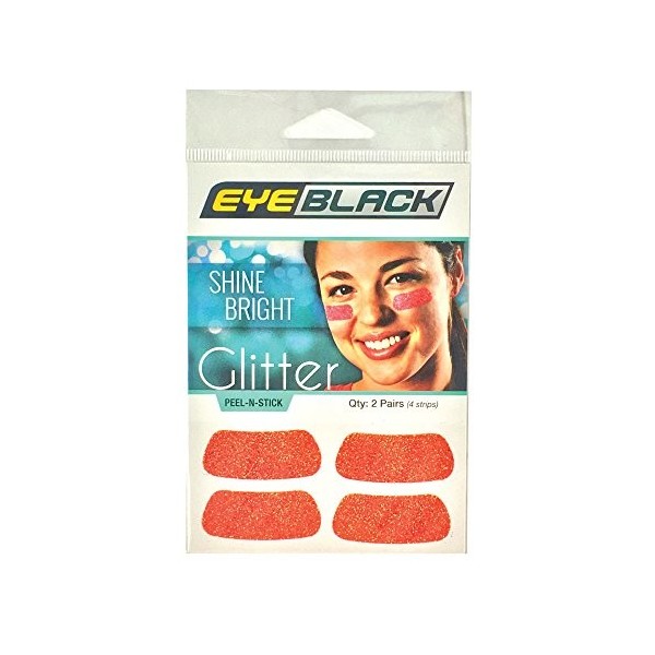 Eyeblack Bandes de paillettes, idéal pour jeu Jour et Tailgate, Orange, 2 paires