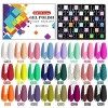 SINZONeu Vernis Semi Permanent, 33 Manucure Nail Art Lot Vernis à Ongles Gel UV LED Nail Polish 30 ouleurs Populaire Avec Bas