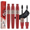 4D Lengthening Curling Mascara, 4D Black Waterproof Silk Fiber Lash Mascara, 2 In 1 Lengthening Curling Mascara, Quick-Drying