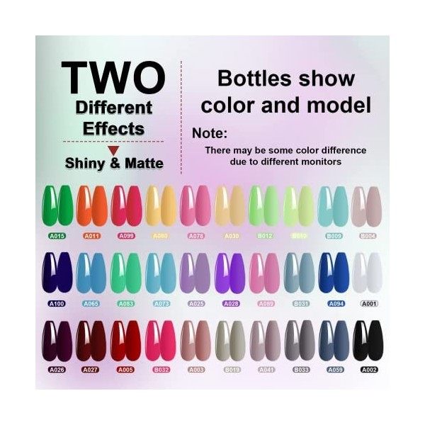 TORMAY Vernis Semi Permanent 33 Pcs, Lot UV LED Vernis à Ongles Gels Semi-permanents 30 Couleurs Avec Base et Brillant Top Co