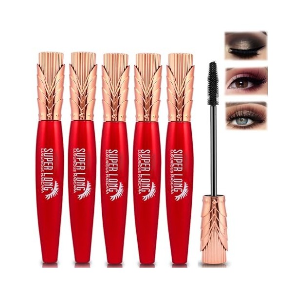 Yankina Mascara, Yanquina Super Long Mascara, imperméable longue durée sans agglomération 5PCS 