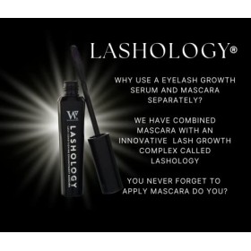 Mascara de croissance des cils Lashology en noir, sérum pour cils à lintérieur dun mascara pour des cils plus épais, plus f