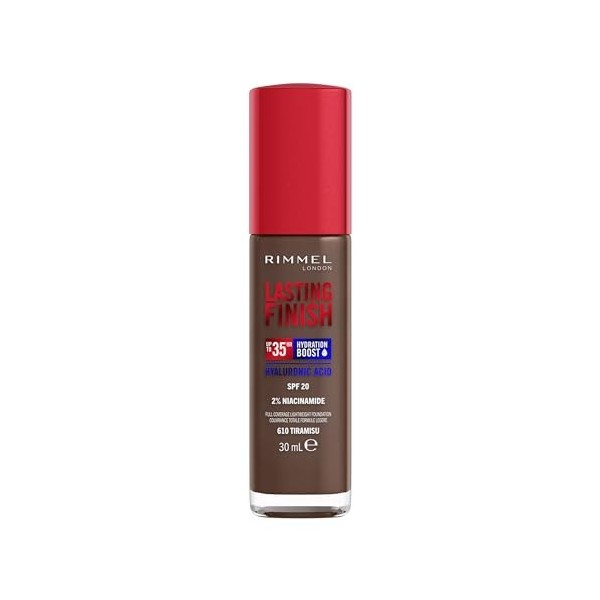 Rimmel London Lasting Finish 35 Hour, 610 Tiramisu, fond de teint, longue tenue, hydratant, formule vegan, couvrance totale, 