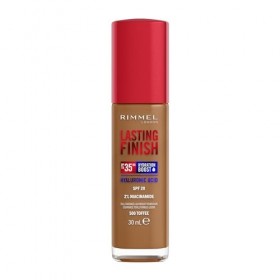 Rimmel London Lasting Finish 35 Hour, 500 Toffee, fond de teint, longue tenue, hydratant, formule vegan, couvrance totale, 30