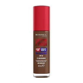 Rimmel London Lasting Finish 35 Hour, 605 Hazelnut, fond de teint, longue tenue, hydratant, formule vegan, couvrance totale, 