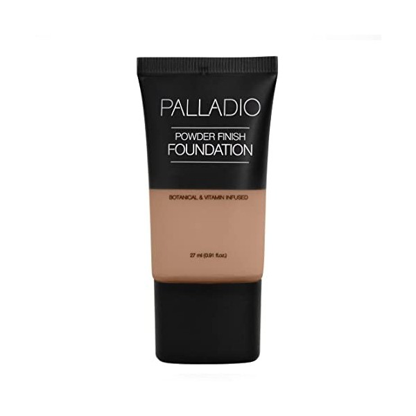 Palladio Fond de teint liquide Powder Finish, Aspect mat naturel, Réduit les ridules, Dissimule les pores dilatés, Cache les 