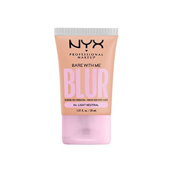 NYX Professional Makeup Fond de Teint Effet Flouté Bare With Me Blur, Couvrance Moyenne, Fini Mat Naturel, Niacinamide, Match