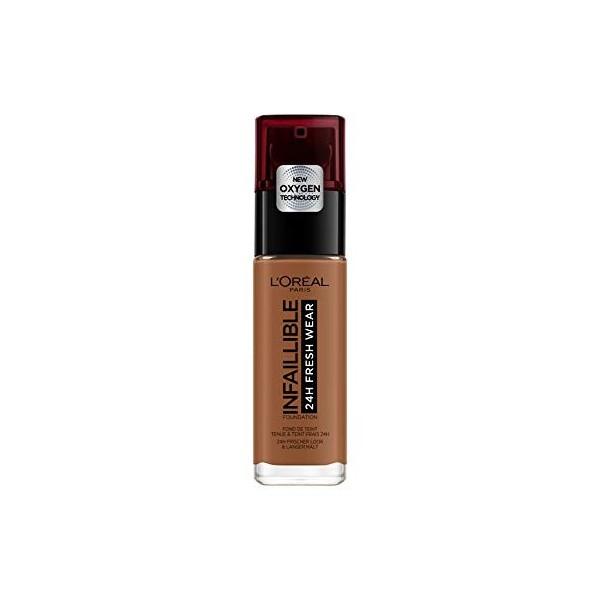 LOréal Paris Maquillage waterproof et durable Fondation liquide avec SPF 25 Infaillible 32H Fresh Wear Maquillage 355 Sienn