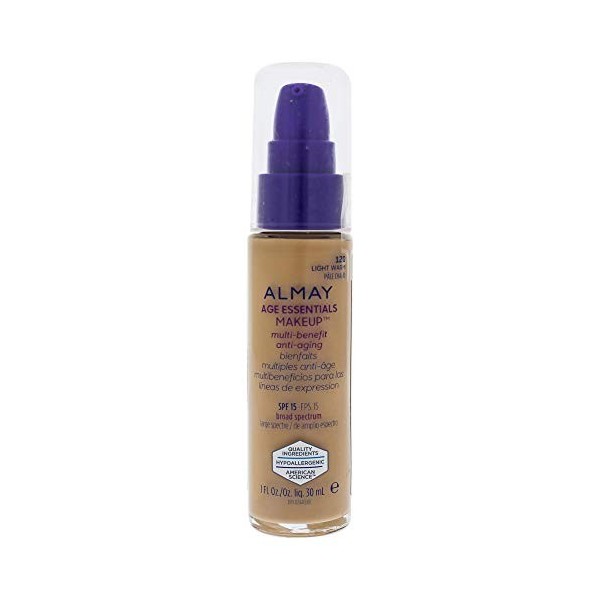 Almay Age Essentials Anti-Aging SPF Foundation, Light Warm, 1 Fluid Ounce