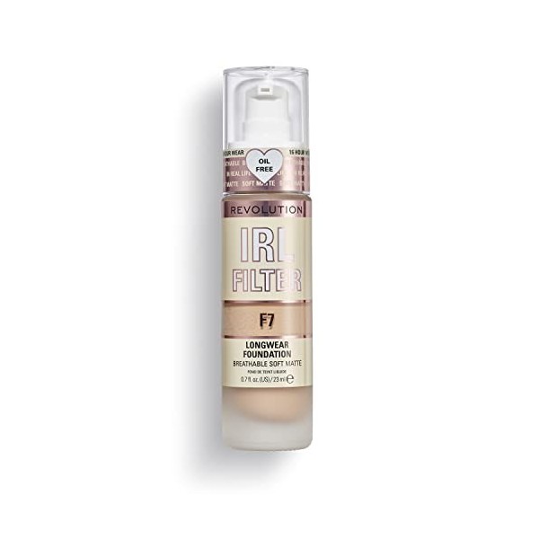 Makeup Revolution, Irl Filter, Longwear, Fond de Teint, F7, 23ml