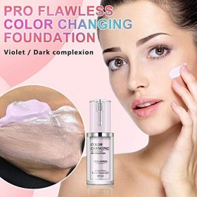 Fond de teint changeant de couleur impeccable, Fond de teint liquide tonique de la peau chaude Maquillage professionnel Crème