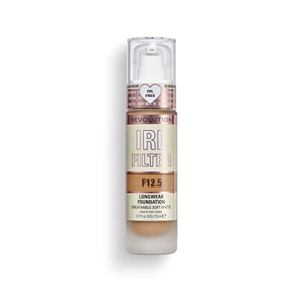 Makeup Revolution, Irl Filter, Longwear, Fond de Teint, F12.5, 23ml