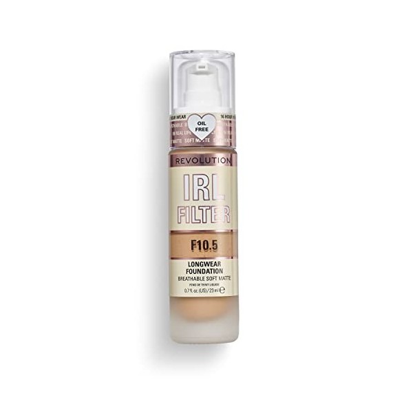 Makeup Revolution, Irl Filter, Longwear, Fond de Teint, F10.5, 23ml