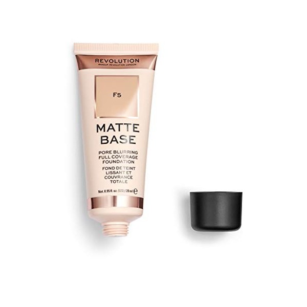 Makeup Revolution, Matte Base, Fond de Teint, F5, 28ml